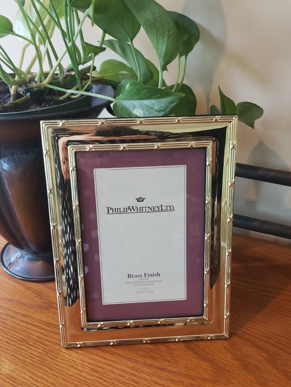 Brass Finish Photo Frame By Philip Whitney Ltd- 5x7